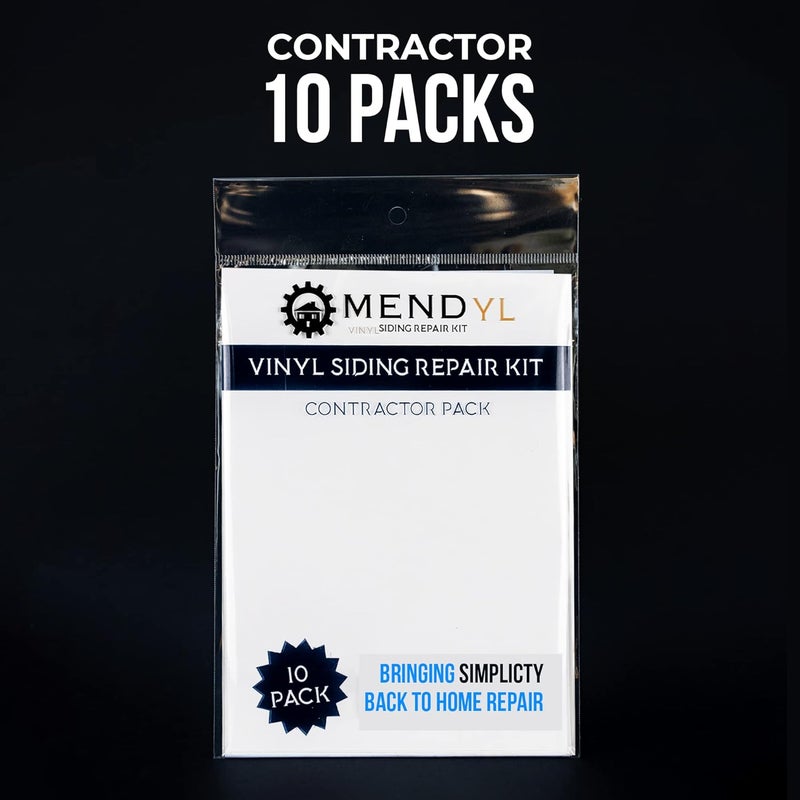 Mendyl Vinyl and Stucco Siding Repair Kit - Cover Any Cracks Holes or Blemishes - White Durable Self-Adhesive Paintable Vinyl Siding Patch Cut to Fit and Cover Any Cracks - 2 Patches (10) - Image 2